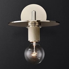 Изображение Бра Rh Utilitaire Knurled Disk Shade Sconce Silver By Imperiumloft