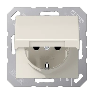 Изображение Розетка с заземлением и крышкой 16А 250В ECO Profi слоновая кость AS1520KL Jung