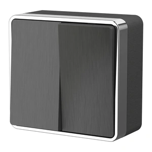 Изображение Выключатель двухклавишный Gallant (графит рифленый) W5020004