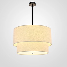 Изображение Люстра Rh Two-Tier Round Shade Linen By Imperiumloft