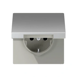 Изображение Розетка с заземлением и крышкой 16А 250В LS 990 алюминий AL1520KL Jung