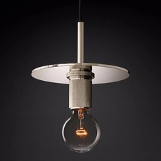 Изображение Подвесной Светильник Rh Utilitaire Disk Shade Pendant Silver By Imperiumloft