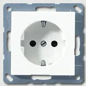 Изображение Розетка с заземлением и шторками 16А 250В A 500 белый глянцевый A1520KIWW Jung