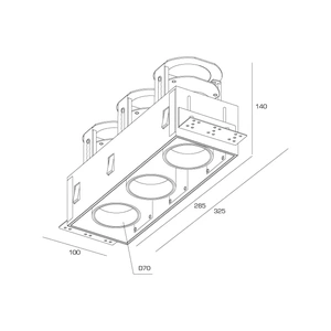 Изображение Выдвижной карданный светодиодный встраиваемый светильник без декоративной рамки серии CROSS