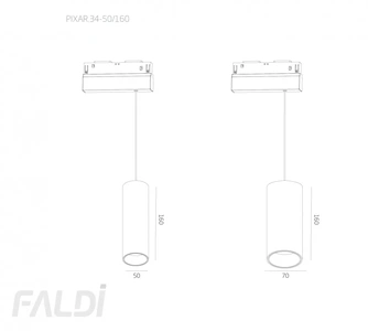 Изображение Подвесной трековый светильник Pixar.P34-70/160 для магнитного шинопровода Magnetic.Track.34 / V34 / ТЗ4