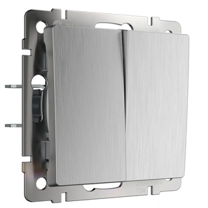 Изображение Выключатель двухклавишный проходной (cеребряный рифленый) W1122009