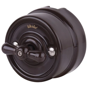 Изображение Переключатель/выключатель одноклавишный (коричневый) Ретро W5612014