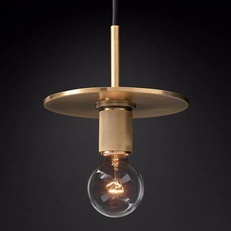 Изображение Подвесной Светильник Rh Utilitaire Disk Shade Pendant Brass By Imperiumloft