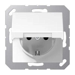 Изображение Розетка с заземлением и крышкой 16А 250В A creation белый глянцевый A1520KLWW Jung