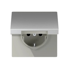 Изображение Розетка с заземлением и крышкой 16А 250В LS-design алюминий AL1520KL Jung