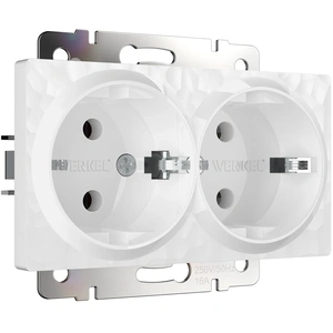 Изображение Розетка двойная с заземлением (белый) W1272001