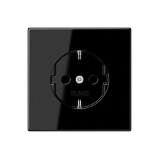 Изображение Розетка с заземлением 16А 250В LS-design черный глянец LS1520SW Jung