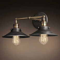 Изображение Бра Loft Cone 20Th C.factory Filament  Pendant Double By Imperiumloft
