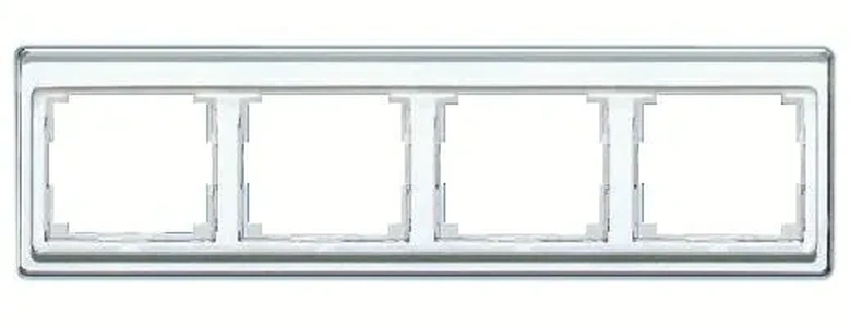 Изображение Рамка четверная, для горизонтального монтажа Jung SL 500, стекло серебро sl5840si SL 500