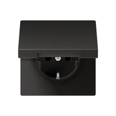 Изображение Розетка с заземлением и крышкой 16А 250В LS 990 антрацит AL1520KLAN Jung