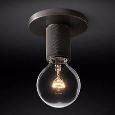 Изображение Потолочный Светильник Rh Utilitaire Socket Flushmount Black By Imperiumloft