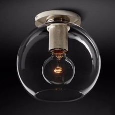 Изображение Потолочный Светильник Rh Utilitaire Globe Shade Flushmount By Imperiumloft
