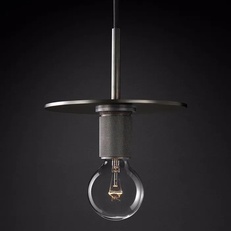 Изображение Подвесной Светильник Rh Utilitaire Disk Shade Pendant Black By Imperiumloft