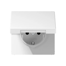 Изображение Розетка с заземлением и крышкой 16А 250В LS-design белый LS1520KLWW Jung