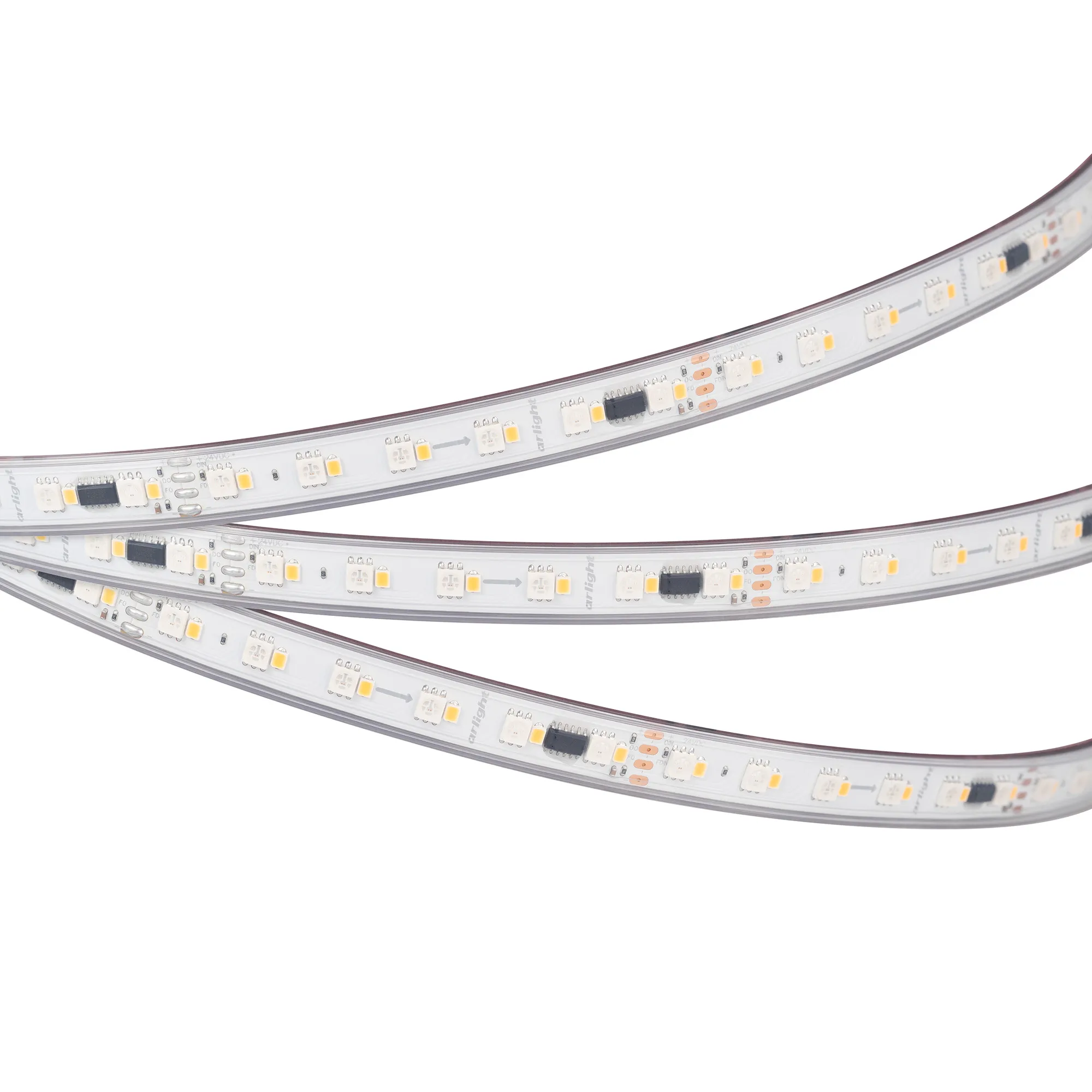 Лента светодиодная герметичная SPI-P-BA120-14mm 24V RGBW-White-PX6-BPT (16 W/m, IP66, 5060/2835, 5m) (Arlight, бегущий огонь)